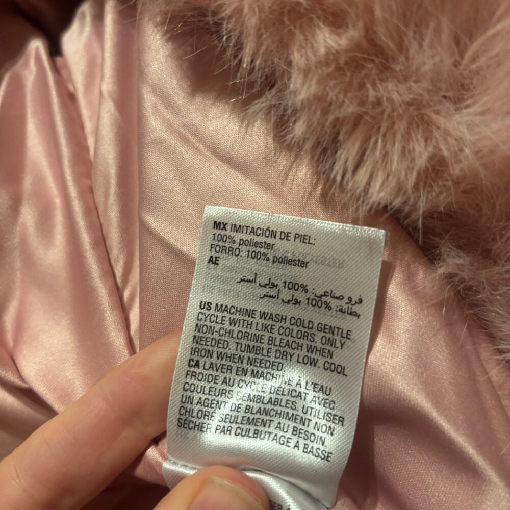 On 34th Collared Silver Pink Faux-Fur Jacket Size XL NWT - Picture 7 of 11